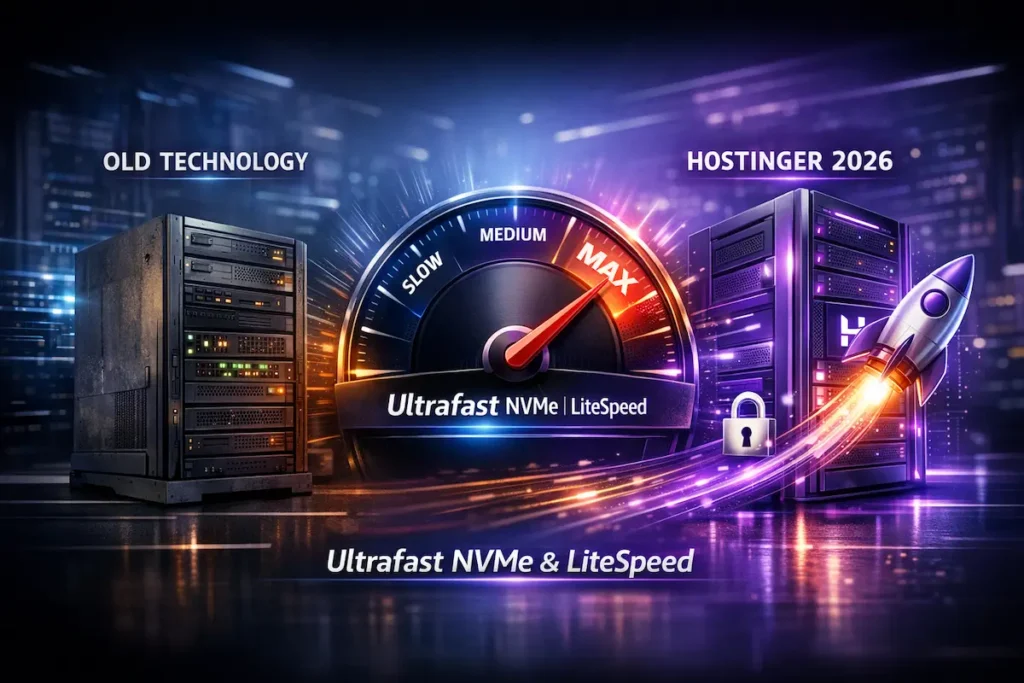 Gráfico de rendimiento Hostinger 2026 test de velocidad real